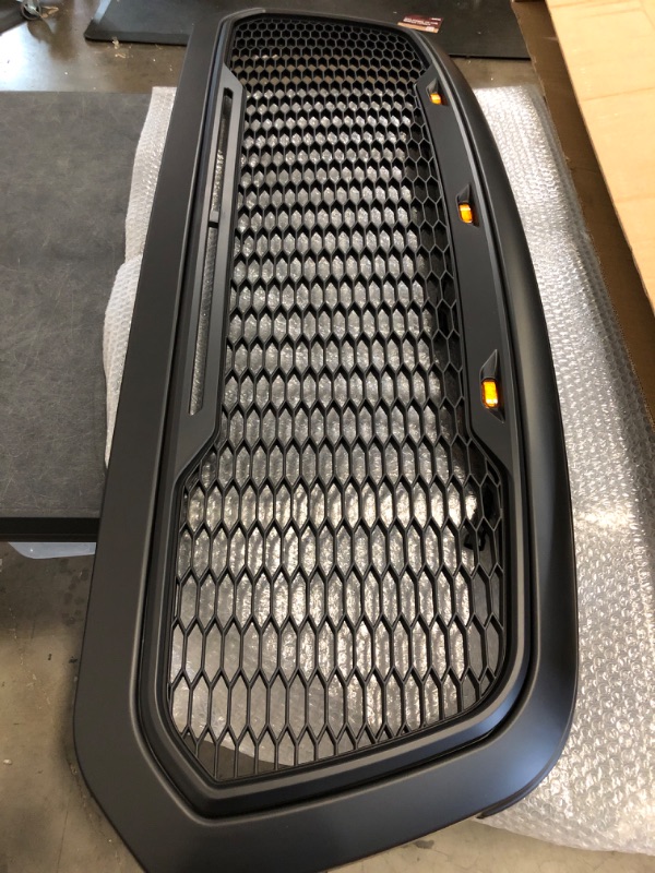 Photo 1 of Grille Front Bumper Honeycomb Grill For 2013-2018 Dodge Ram 1500 2019-2021 Ram 1500 Classic Matte Black Grill With Led Lights
