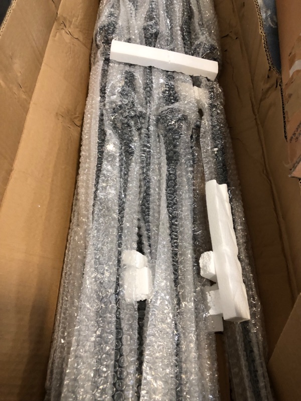 Photo 1 of Stair Railing Metal Spindles (Contractor Pack of 10) Hollow Single Basket with Two Knuckles Iron Baluster - Real Satin Black not Matte Metal Spindles 1/2" x 44" Tall
