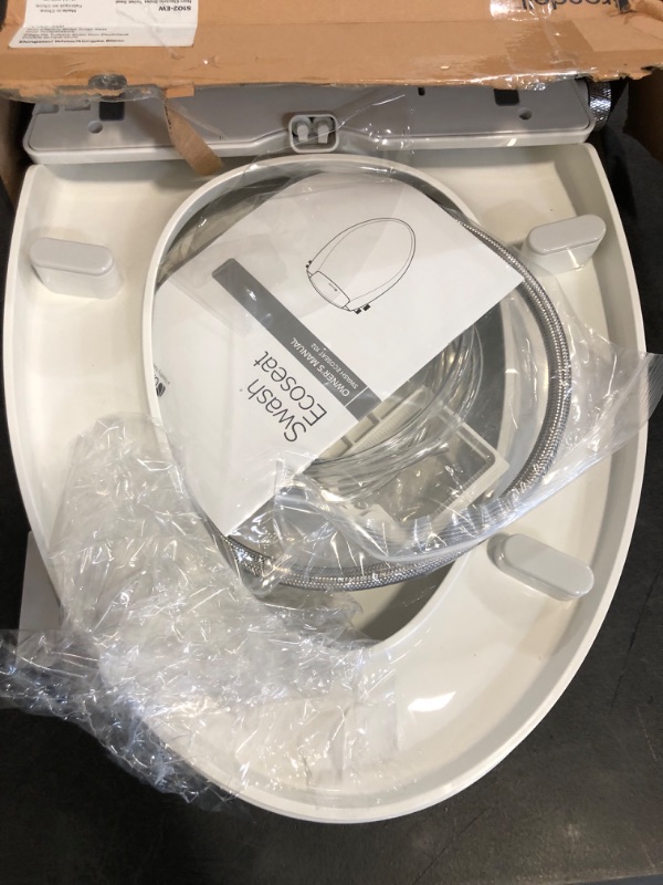 Photo 1 of Brondell Bidet Toilet Seat, Non-Electric Swash Ecoseat, Fits Elongated Toilets, White - Dual Temperature, Dual Nozzle System - Bidet with Easy Installation
