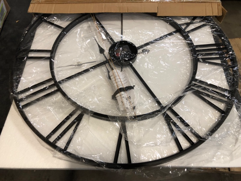 Photo 1 of Large Wall Clocks Non-Ticking Silent 30 inch Battery Operated Oversized Metal Round Roman Numerals European Industrial Wall Clocks for Home Kitchen Living Room Office Decor
