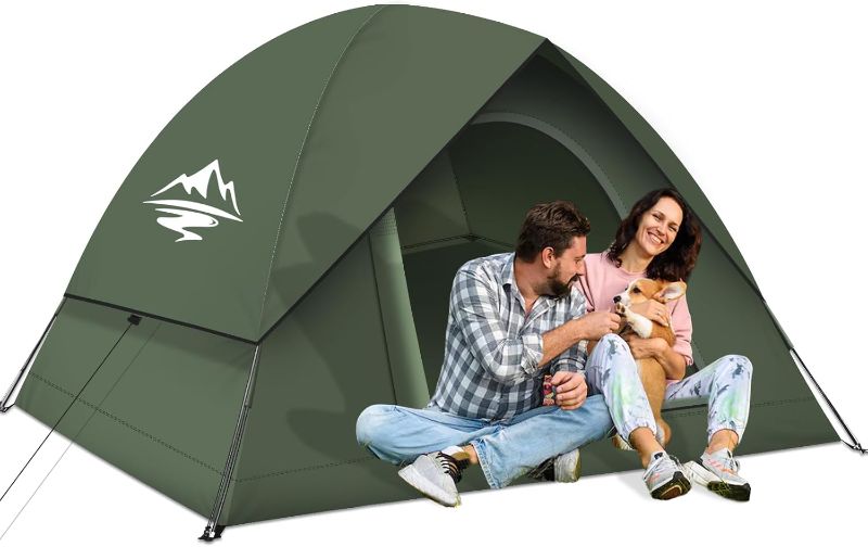 Photo 1 of Tents for Camping 3-4 Person with Rainfly, Camping Tents Waterproof Windproof, Not Crowded for 2 Person Camping Tent, Outdoor Dome Tent Easy Setup, Backpacking Tent for Adventure Backyard
