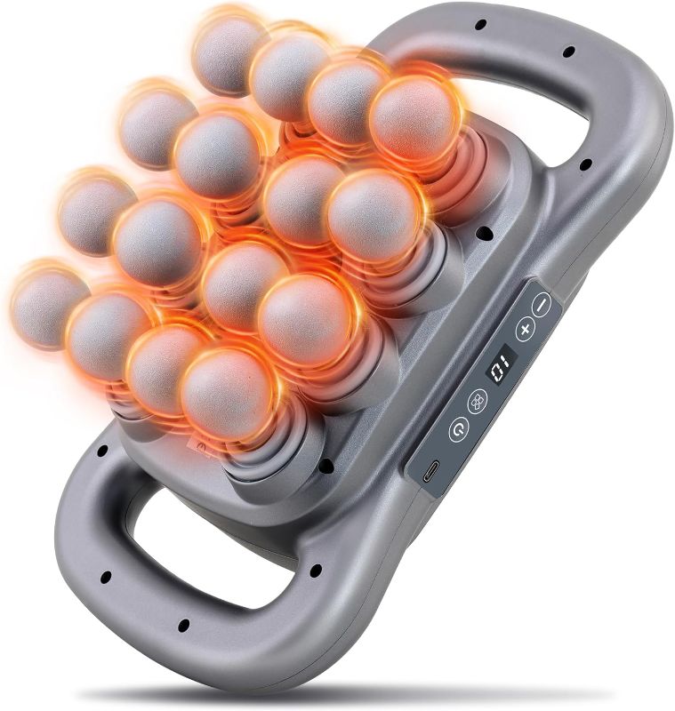 Photo 1 of 16-Head Massage Gun Set, Deep Tissue Percussion Massager, Electric Massage Tools with 9 Styles & Levels, Dark Grey