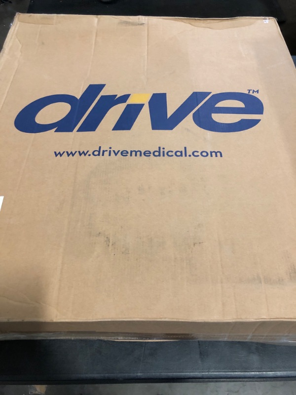 Photo 1 of Drive Medical 11148-1 Folding Steel Bedside Commode Chair, Portable Toilet, Supports Individuals Weighing Up To 350 Lbs, with 7.5 Qt. Bucket and 13.5 Inch Seat, Grey