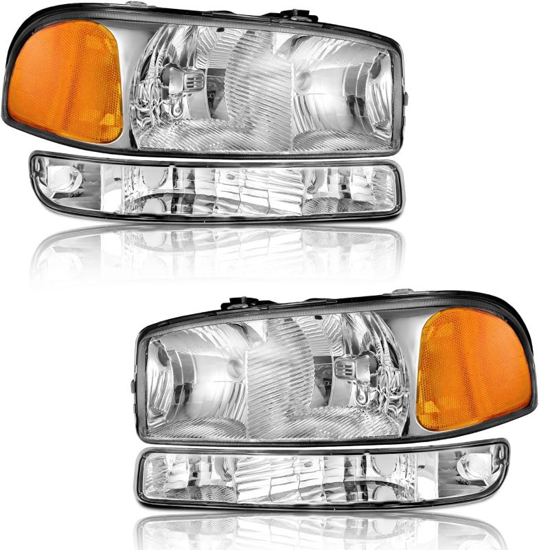 Photo 1 of Headlights Assembly for 99-06 GMC Sierra 1500 1500HD 2500HD 3500/00-06 Yukon XL 1500 2500, for 2007 GMC Sierra 1500 Classic Headlamp
