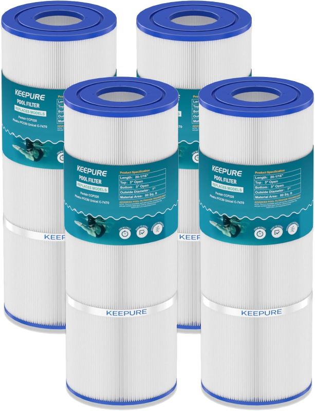 Photo 1 of CCP320 Pool Filter Cartridges Compatible with PCC80, C-7470, PCC80-PAK4, FC-1976, Clean?Clear Plus 320, R173573, 178580, 817-0081, 4 x 80 sq.ft, 4Pack
