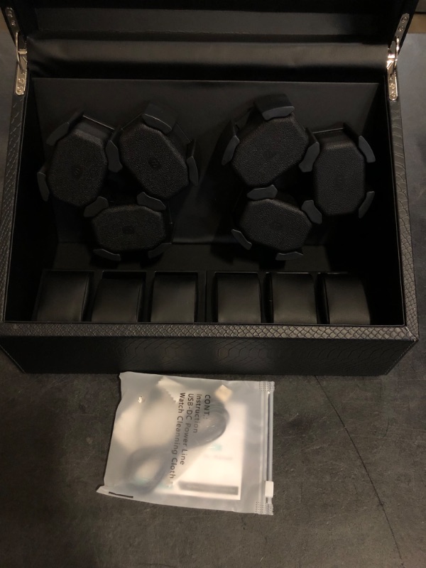 Photo 1 of Watch Winder for Automatic Watches, Automatic Watches with Watches Storages, Automatic Watch Winder with Blue Backlight and Foam Pad, 4 Rotation Modes Rotating Watch Box
