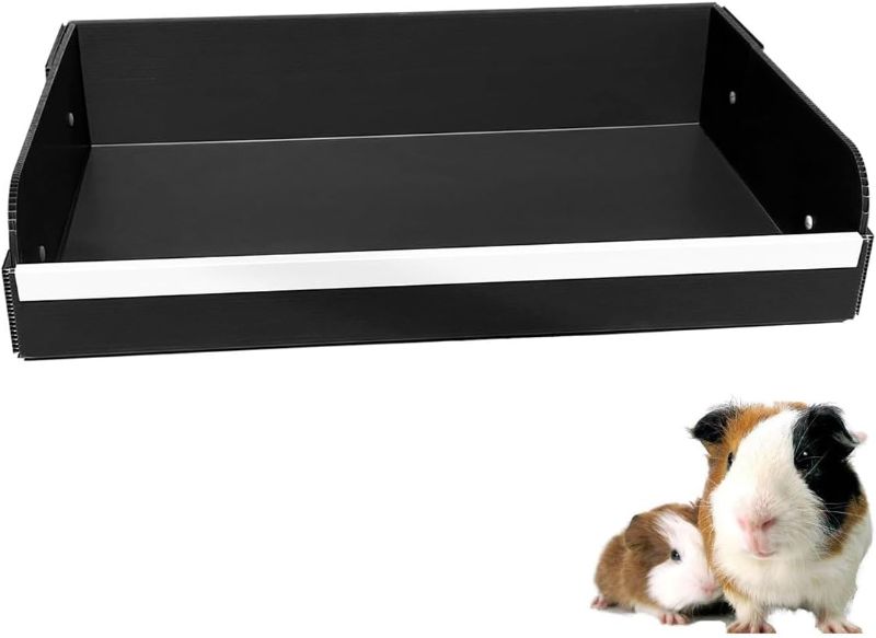 Photo 1 of Guinea Pig Litter Box for All C&C and Midwest Cages,Guinea Pig Bedding Litter Box,Guinea Pig Kitchen Area Keep The Guinea Pig Cage Clean and Tidy. (Black, C&C 1X2)
