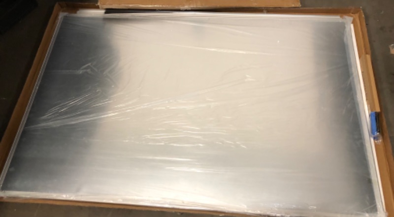 Photo 1 of White Board Dry Erase Whiteboard for Wall 60" x 40" Aluminum Presentation Magnetic Whiteboards with Long Pen Tray, 12 Magnets, 3 Markers & 1 Eraser
