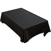 Photo 1 of Black Table Cloth 60 x 120 Inchs for Rectangle Table Tablecloth Cloth Table Covers Washable Polyester Fabric Oblong Table Cloths for Dining Camping Outdoor