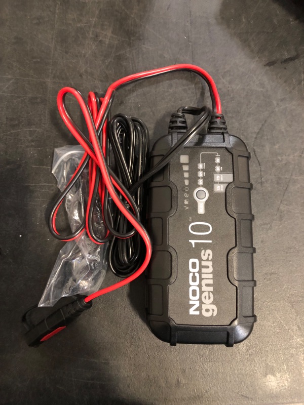 Photo 1 of NOCO GENIUS10: 10A 6V/12V Smart Battery Charger – Automatic Maintainer, Trickle Charger & Desulfator with Overcharge Protection & Temperature Compensation – For Lead-Acid & Lithium Batteries