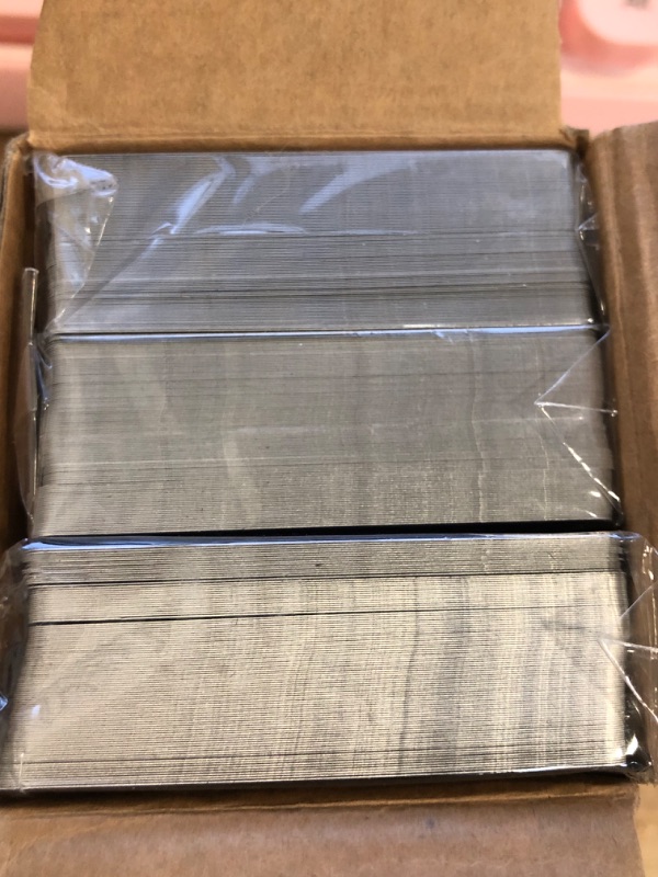 Photo 1 of PATIKIL 100 Pack Metal Business Cards Blank, 0.45mm Thick 3.4x2.1 Inch Aluminum Laser Engrave Printable Name Card for Custom DIY, Matte Black