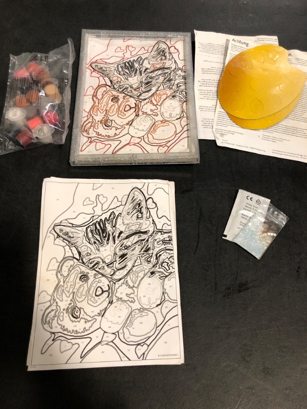 Photo 1 of *Minor Water Damage** Ravensburger- CreArt Furry Friends Paint by Number Kit Contains a Pre Painted Board, a Brush, Colors and Accessories, Creative Game for Boys and Girls 7+ Years Old