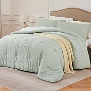Photo 1 of Queen - *Blanket ONLY** Sage Green Queen Comforter Set - 3 Pieces Seersucker Lightweight Bedding Comforter Sets (1 Soft Fluffy Comforter & 2 Pillowcases) - All Seasons Cozy Rustic Bed Sets for Women Men