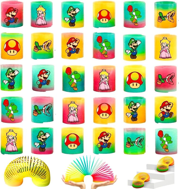Photo 1 of Cartoon Rainbow Spring,24Pcs Cartoon Party Favors for Rainbow Slinky,Birthday,Carnival,Prizes,Goodie Bags Stuffers,Pinata Fillers,Game Birthday Party Supplies for Spring Rainbow Magic