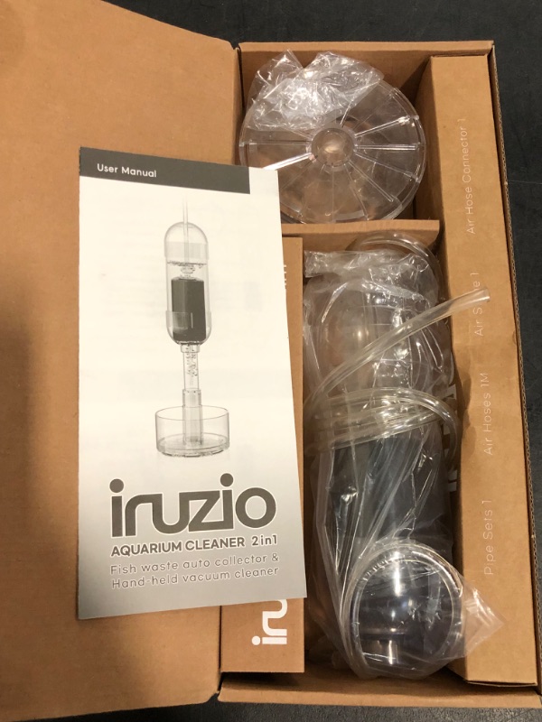Photo 1 of IRUZIO 2 in 1 Aquarium Vacuum | Air-Lift Gravel Cleaner for Fish Tanks, No Water Change, Quiet 45–50?dB, Suitable for Water Depths of 7–10.6 inches (Small)