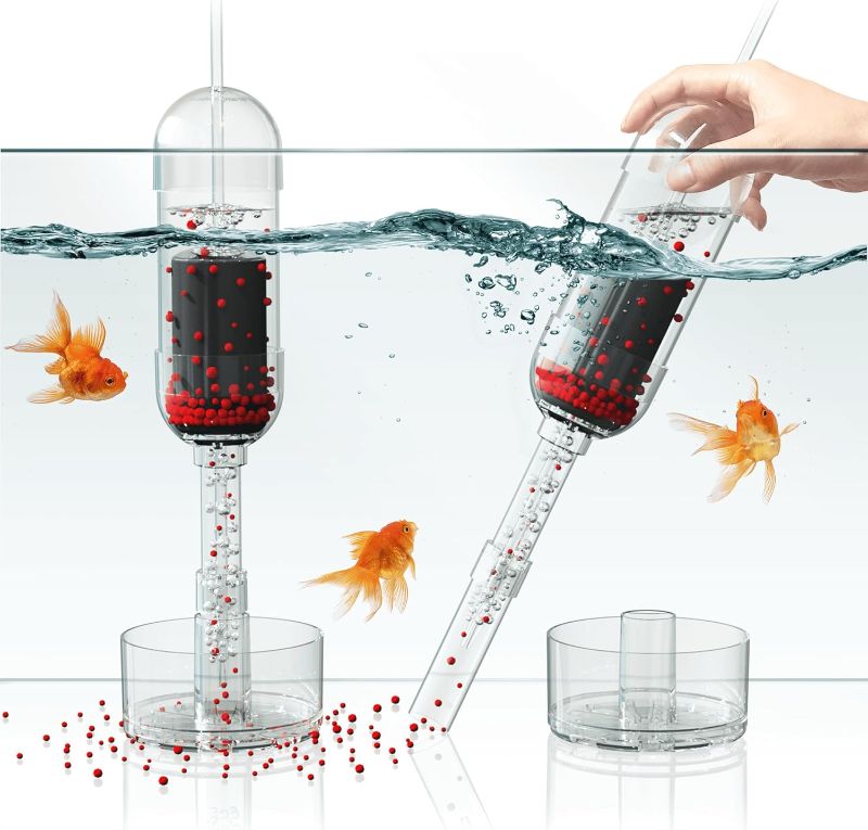 Photo 1 of IRUZIO 2 in 1 Aquarium Vacuum | Air-Lift Gravel Cleaner for Fish Tanks, No Water Change, Quiet 45–50?dB, Suitable for Water Depths of 7–10.6 inches (Small)