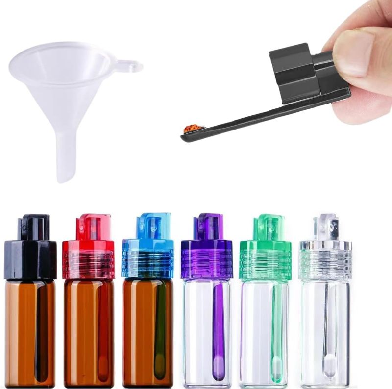 Photo 1 of Mini Glass Spice Dispensers with Spoon – Portable Travel Shakers, Leak-Proof & Airtight, 5ml Capacity for Camping, Outdoor, Kitchen, and Daily Use 6PCS