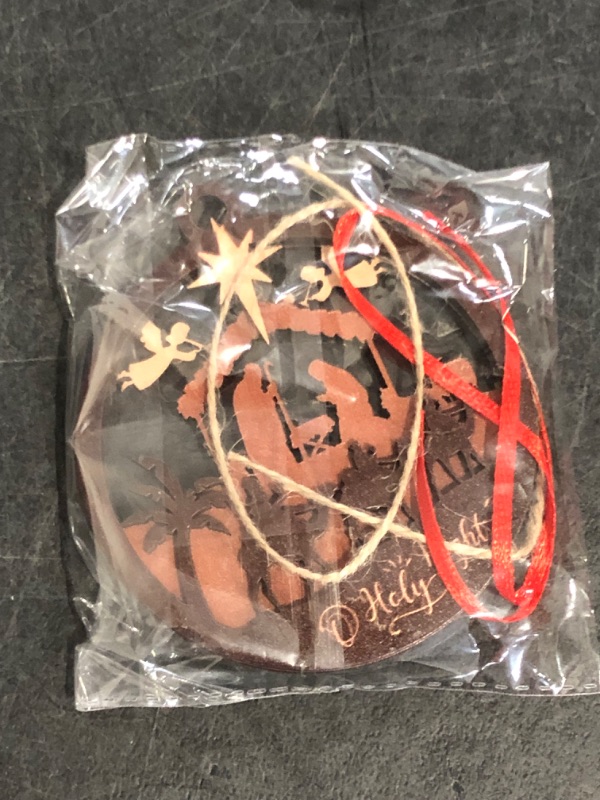Photo 1 of GEEMBI Christian Ornaments 2024, Nativity Scene, Catholic Religious Gifts - Christmas Decorations Wooden Ornaments for Men, Friends