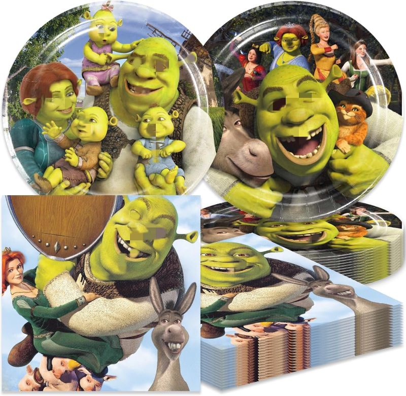 Photo 1 of 40pcs Shre-k Party Supplies, Party Tableware Set party Decorations Used for Shre-k Decorations