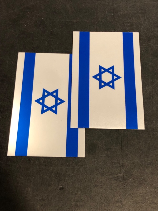 Photo 1 of GEEKBEAR National Flag Car Magnet (Israel, 2 Pack) - Reflective Waterproof Durable Magnetic Sign - 6 x 4 in