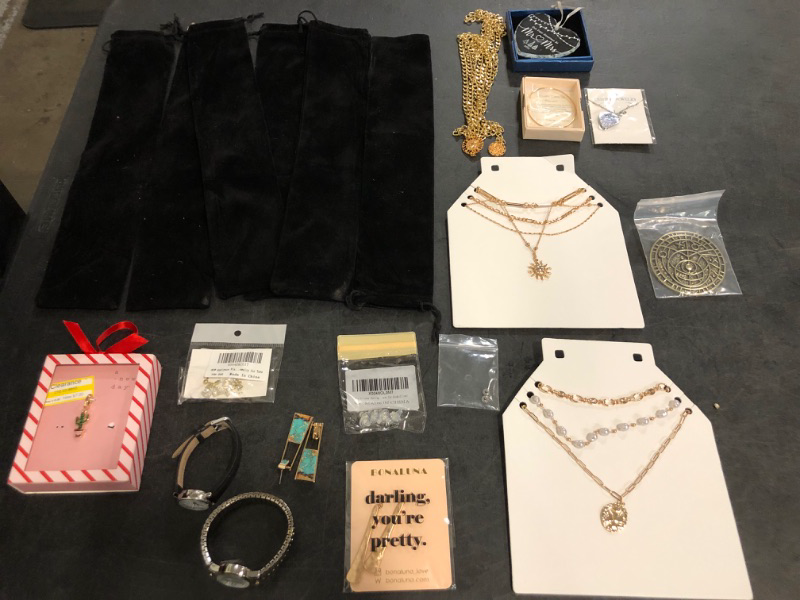 Photo 1 of Sold as Is ** Mixed Jewelry Bundle Earrings, Necklaces, Watches.