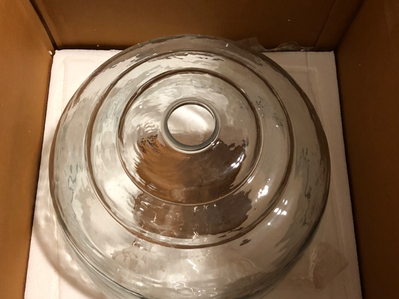 Photo 1 of Semi New Capital Lighting 330318YG Julian Coastal Style Clear Organic Rippled Glass Dome Pendant, 1-Light 100 Watt, 16" H x 14" W, Grey Wash/Iron Silk