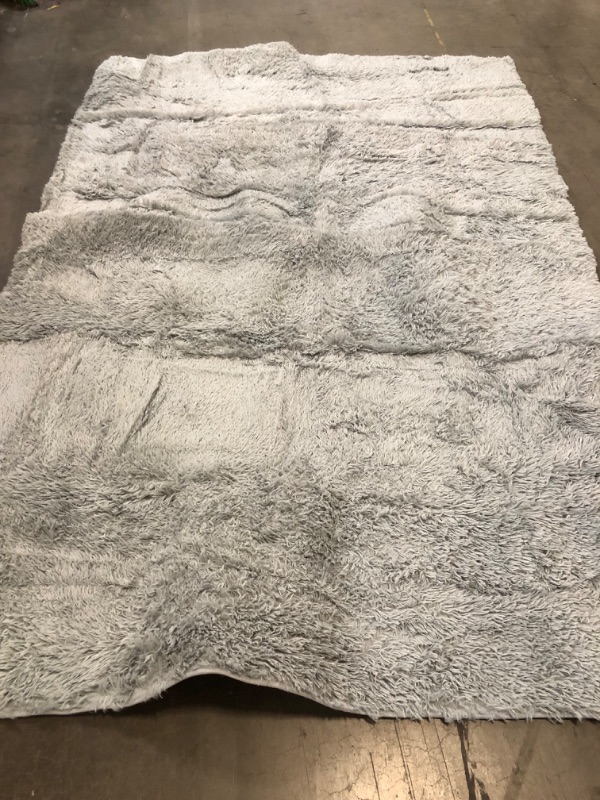 Photo 1 of Keeko Fluffy Area Rugs for Bedroom Living Room, 4x5.3 Soft Plush Bedside Rug Modern Indoor Throw Rug Shag Fuzzy Nursery Carpet Non Slip Rugs for Kids Girls Baby Teen Dorm Room Home Decor Grey
