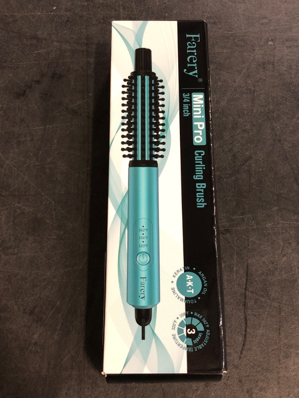 Photo 1 of FARERY Mini Thermal Brush 3 Temperature Adjustable, 3/4 Inch Travel Curling Iron for Short Hair, Heated Round Brush for Touch-ups and Small Curls, Lightweight Curling Wand for Thin Hair, Dual Voltage