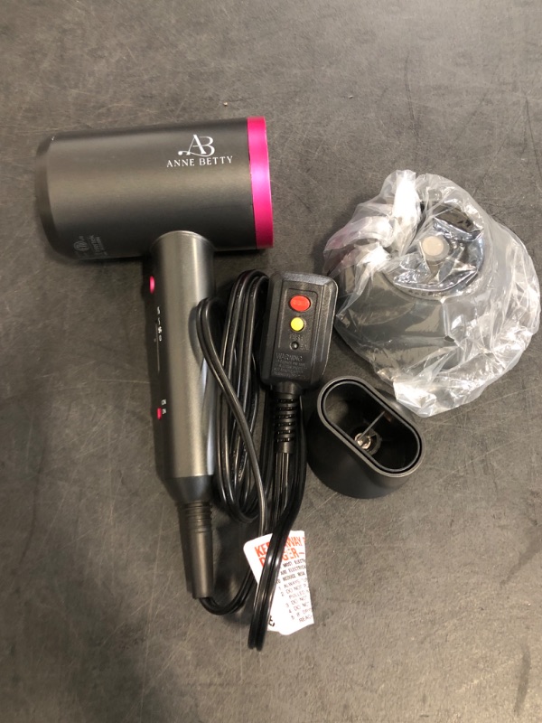 Photo 1 of ANNE BETTY Ionic Hair Dryer with Diffuser, Powerful 1800W Blow Dryer for Women & Men, Fast-Drying Hair Dryer with Nozzle for Home, Salon, Travel