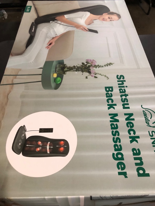 Photo 1 of Snailax Upgraded Shiatsu Back Massager with Heat -Deep Kneading Massage Chair Pad with Adjustable Intensity,Full Body Massage Seat Cushion for Relaxation