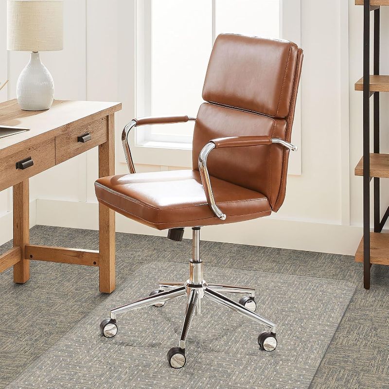 Photo 1 of Office Chair Mat Carpet Protector: 36" x 48" Plastic Heavy Duty Computer Desk Mats with Lip for Low Flat and No Pile Carpeted Floor - Clear Rug Pad for Rolling Chairs Office Work Home Gaming Rectangle