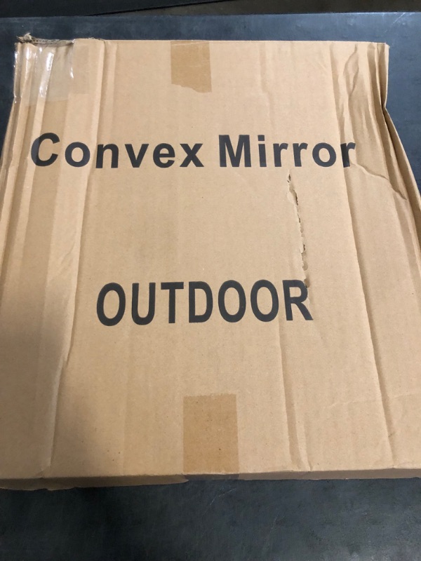 Photo 1 of 18 Inch Convex Mirror Outdoor with Adjustable Wall Fixing Bracket,Blindspot Traffic Mirror for Driveway Garage Park Outdoor Wide Angle View Curved Security Blind Spot Mirrors