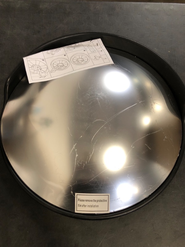 Photo 1 of 18 Inch Convex Mirror Outdoor with Adjustable Wall Fixing Bracket,Blindspot Traffic Mirror for Driveway Garage Park Outdoor Wide Angle View Curved Security Blind Spot Mirrors