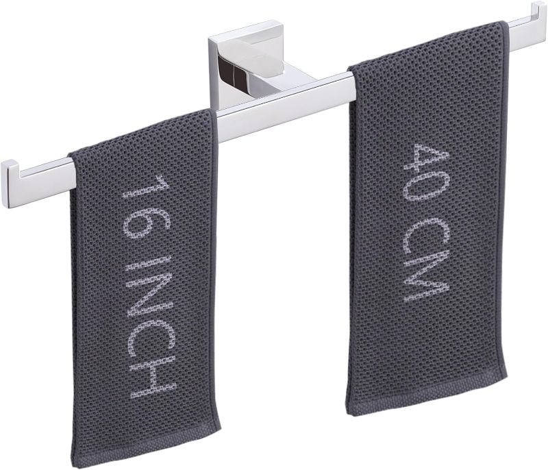 Photo 1 of Chrome Towel Bar for Bathroom Wall Mounted, 16-Inche Hand Towel Holder Sturdy Towel Rod Silver Towel Rack Kitchen Double Side Towel Organization and Storages Stainless Steel, A9076CP-L4