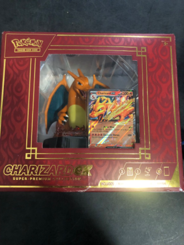 Photo 1 of Pokémon TCG: Charizard ex Super-Premium Collection (3 Foil Promo Cards, 1 Card-Display Figure & 10 Booster Packs)