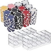 Photo 1 of 300Pcs Poker Chips & Acrylic Poker Chip Tray Rack