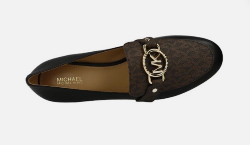 Photo 1 of Size 9.5 Michael Kors Rory Nappa Leather Loafer Women,9.5M Black/Brown