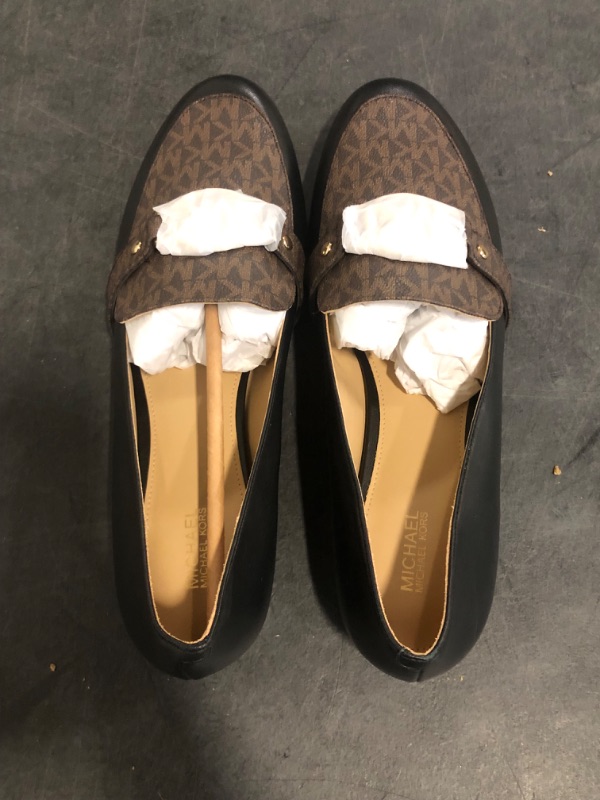Photo 1 of Size 9.5 Michael Kors Rory Nappa Leather Loafer Women,9.5M Black/Brown