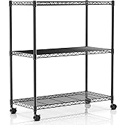 Photo 1 of Simple Deluxe Heavy Duty 3-Tier Storage Shelves 750Lb Capacity, 24.02" D x 13.78" W x 29.92" H Shelving Unit for Pantry, Garage, Laundry and Kitchen,CHROME