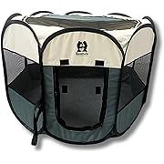 Photo 1 of BeanJo Pet Supply Co. Foldable Portable Pet Playpen, Mesh Sides, with Carry Bag (Medium (18 * 25.5 * 25.5)) Dog, cat, Small Animal Enclosure, Safe for Outdoor use
