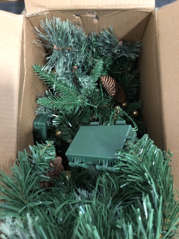 Photo 1 of Somikis 30 Inch Outdoor Christmas Tree Set of 2, Battery Operated Pre-Lit Artificial Small Xmas Tree, w/LED Lights and Realistic Carolina Pine for Pathway, Porch, Driveway, Yard