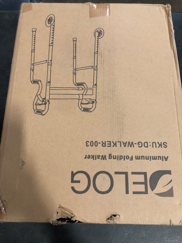 Photo 1 of Delog Narrow Folding Walker for Seniors, 3 in 1 Folding Walker with 5” Front Wheels Width Adjustable Compact Standard Walker Support Up to 350lbs, FSA/HSA Eligible