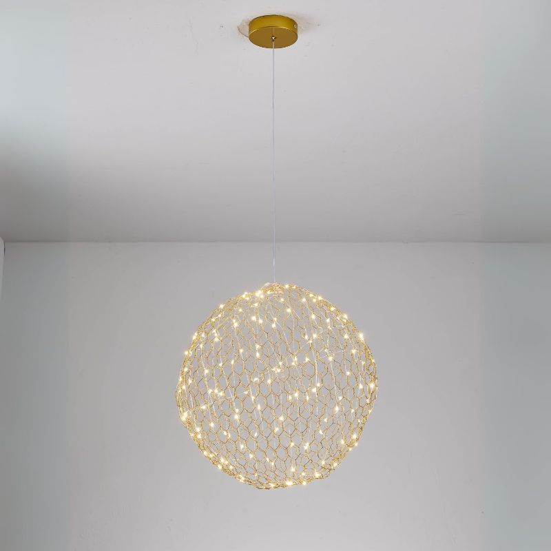 Photo 1 of Artisanal Enclave Fairy LED Ceiling Lamp - Handcrafted Warm Light, Premium Irregular Globe, Exclusive for Refined Interiors, Stylish Homes and Upscale Restaurants