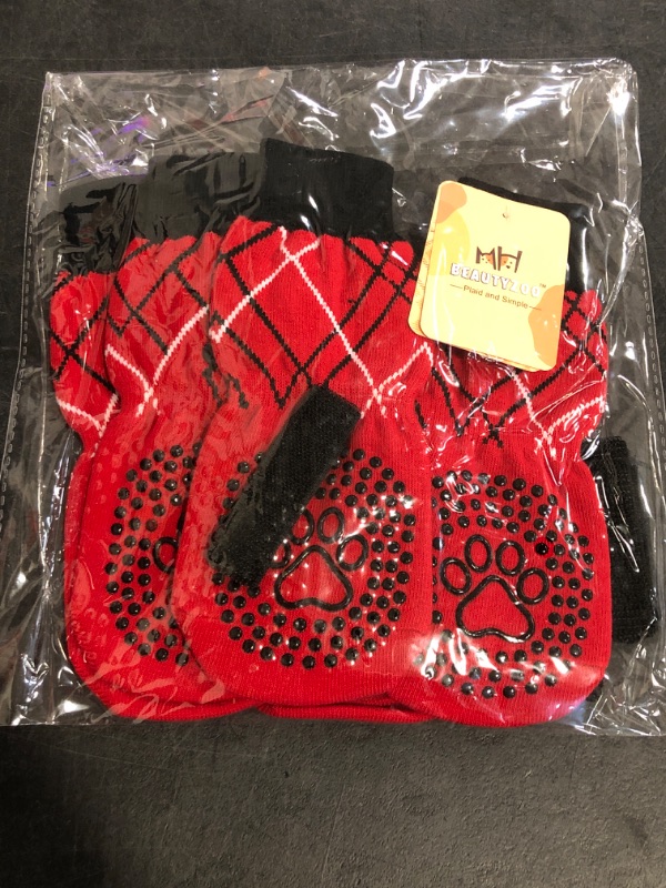 Photo 1 of XL BEAUTYZOO Dog Socks to Prevent Licking Paws for Hardwood Floors Anti Slip, Dog Shoes Booties for Hot/Cold Pavement,Grippy Boots & Paw Protectors Traction Control