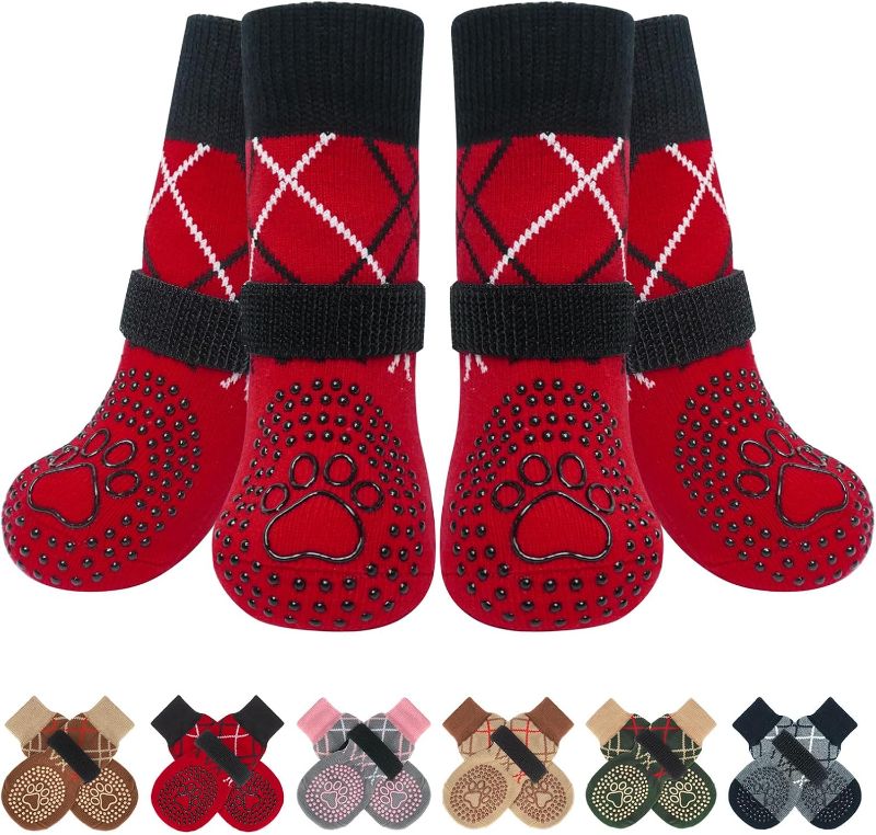 Photo 1 of XL BEAUTYZOO Dog Socks to Prevent Licking Paws for Hardwood Floors Anti Slip, Dog Shoes Booties for Hot/Cold Pavement,Grippy Boots & Paw Protectors Traction Control