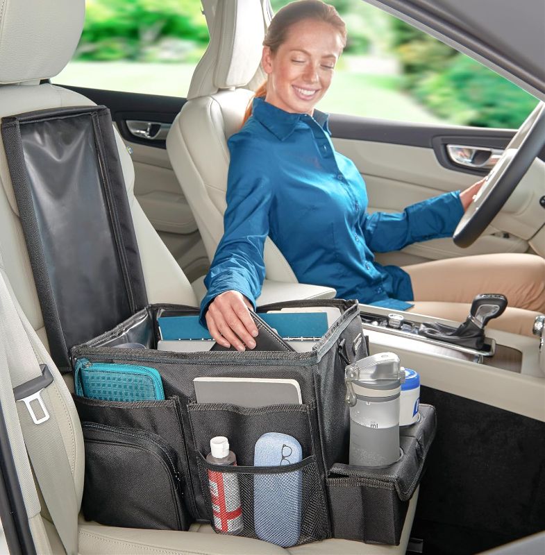 Photo 1 of High Road Large CarHop Car Seat Organizer for the Front or Back Seat for Kids and Adults with Cup Holder Tray, Side Pockets and Cooler Compartment