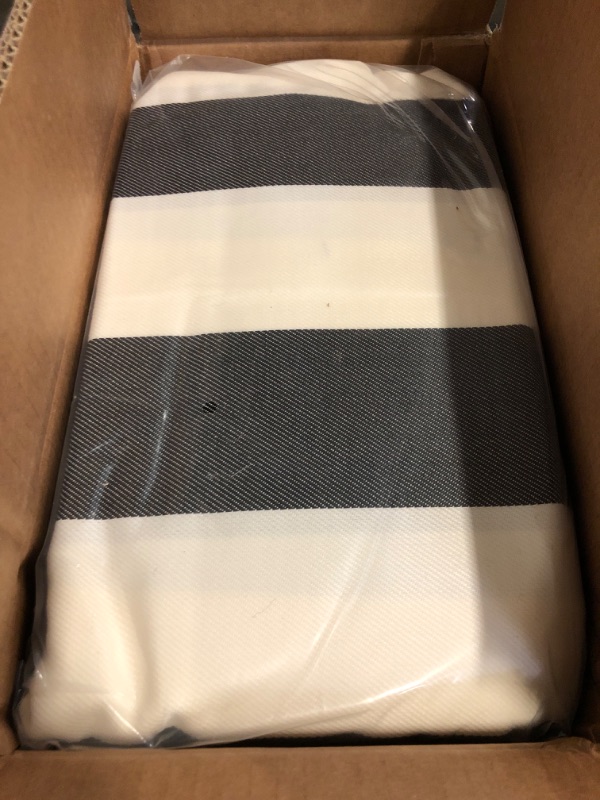 Photo 1 of Honeycomb Outdoor Chaise, 22.5" W x 70" L, Cabana Stripe Black & Ivory Patio Cushion