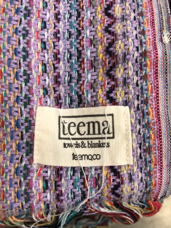 Photo 1 of Rainbow Beach Towel | Sarong | Luxurious Turkish Cotton Towel | Picnic Blanket | Peshtemal | Wrap | Pareo | Yoga Blanket (Purple)
