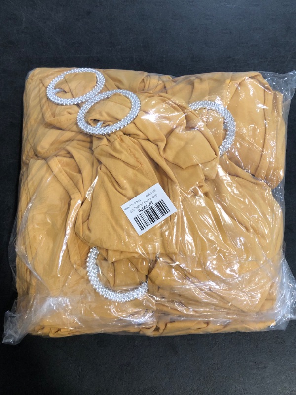 Photo 1 of Spandex Chair Sashes Bands 50PCS Stretch Chair Ties Bows with Buckle Slider for Wedding Party Banquet Decoration (Gold)…