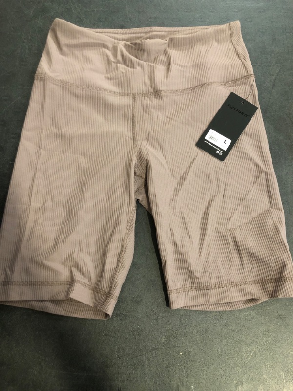 Photo 1 of Size L 90 Degree By Reflex Womens High Waisted Biker Shorts Ribbed Workout Yoga Running Tummy Control Spandex Short
